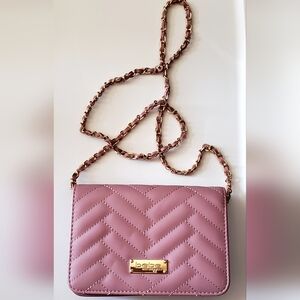 Bebe Pink Quilted Crossbody Bag